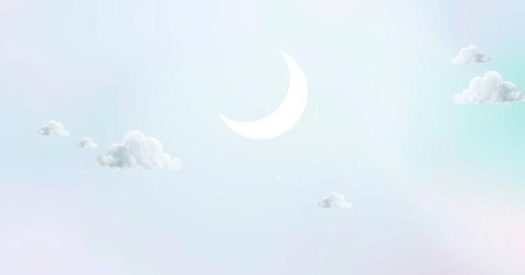 A waxing crescent Moon in Virgo surrounded by soft pastel colours symbolising daily horoscope energy and potential.