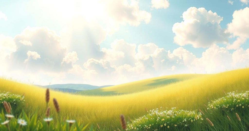 A serene landscape with a bright white sky, symbolising harmony and positive energy for Taurus.
