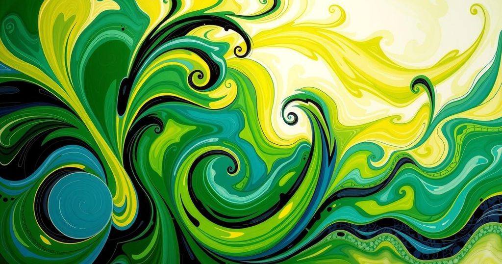 An abstract representation of renewal and balance, featuring bright colours and harmonious patterns reflecting growth.
