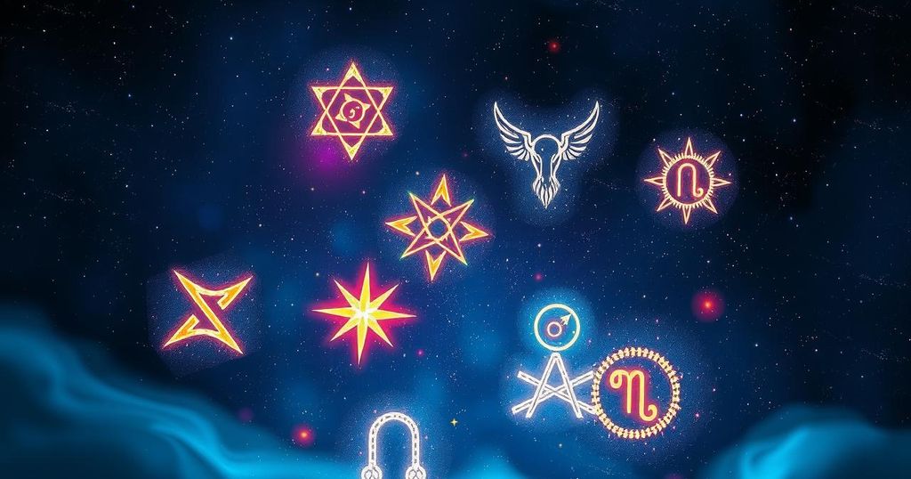 Astrological symbols with a cosmic background, representing positivity and connections on June 2, 2025.